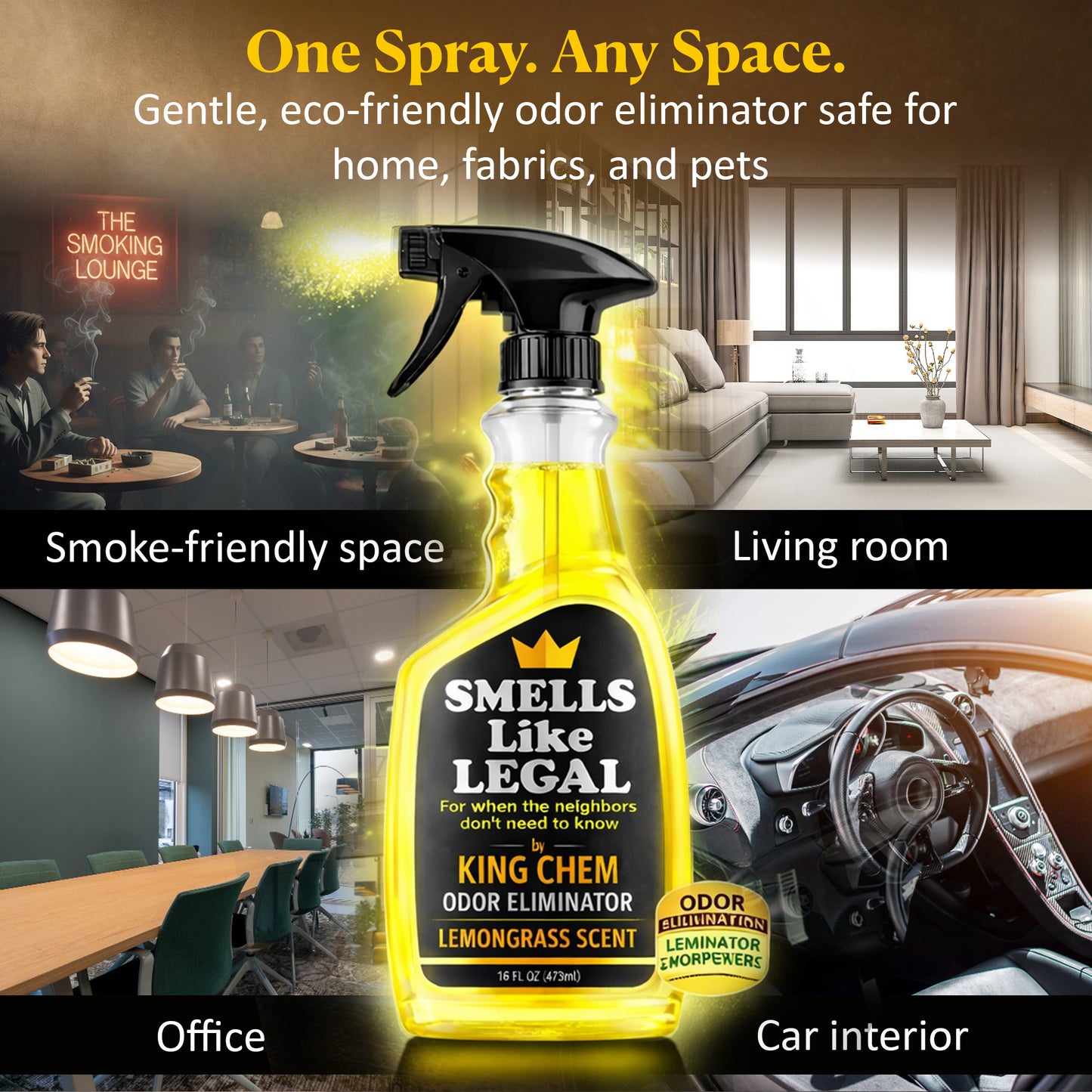 SMELLS LIKE LEGAL™ LEMONGRASS SCENT 16oz Spray Bottle