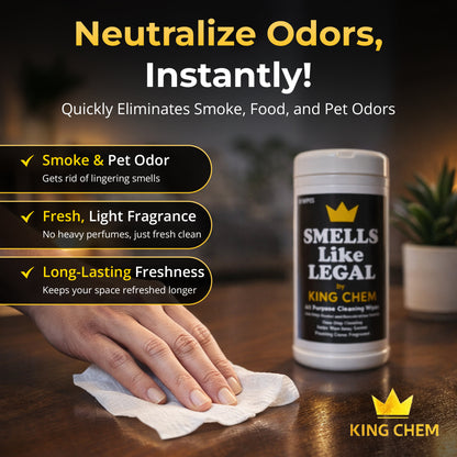 SMELLS LIKE LEGAL™ Clean wipes 50 per container Citrus scent
