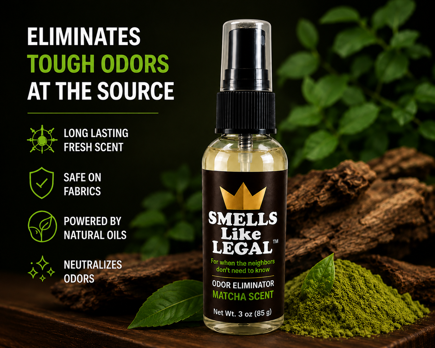 SMELLS LIKE LEGAL™ MATCHA SCENT 3oz Spray bottle - Travel Size