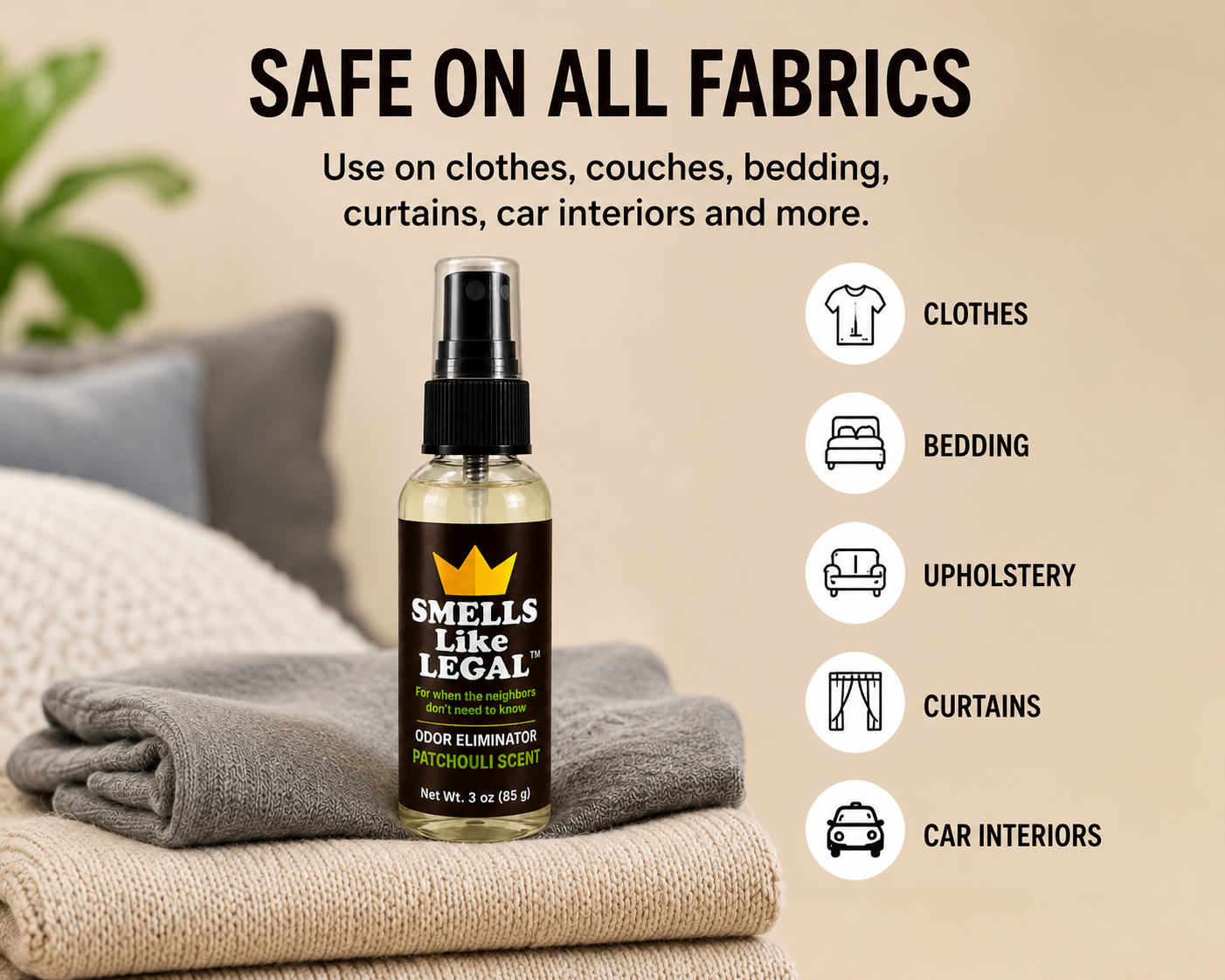 SMELLS LIKE LEGAL™ PATCHOULI SCENT 3oz Spray bottle - Travel Size