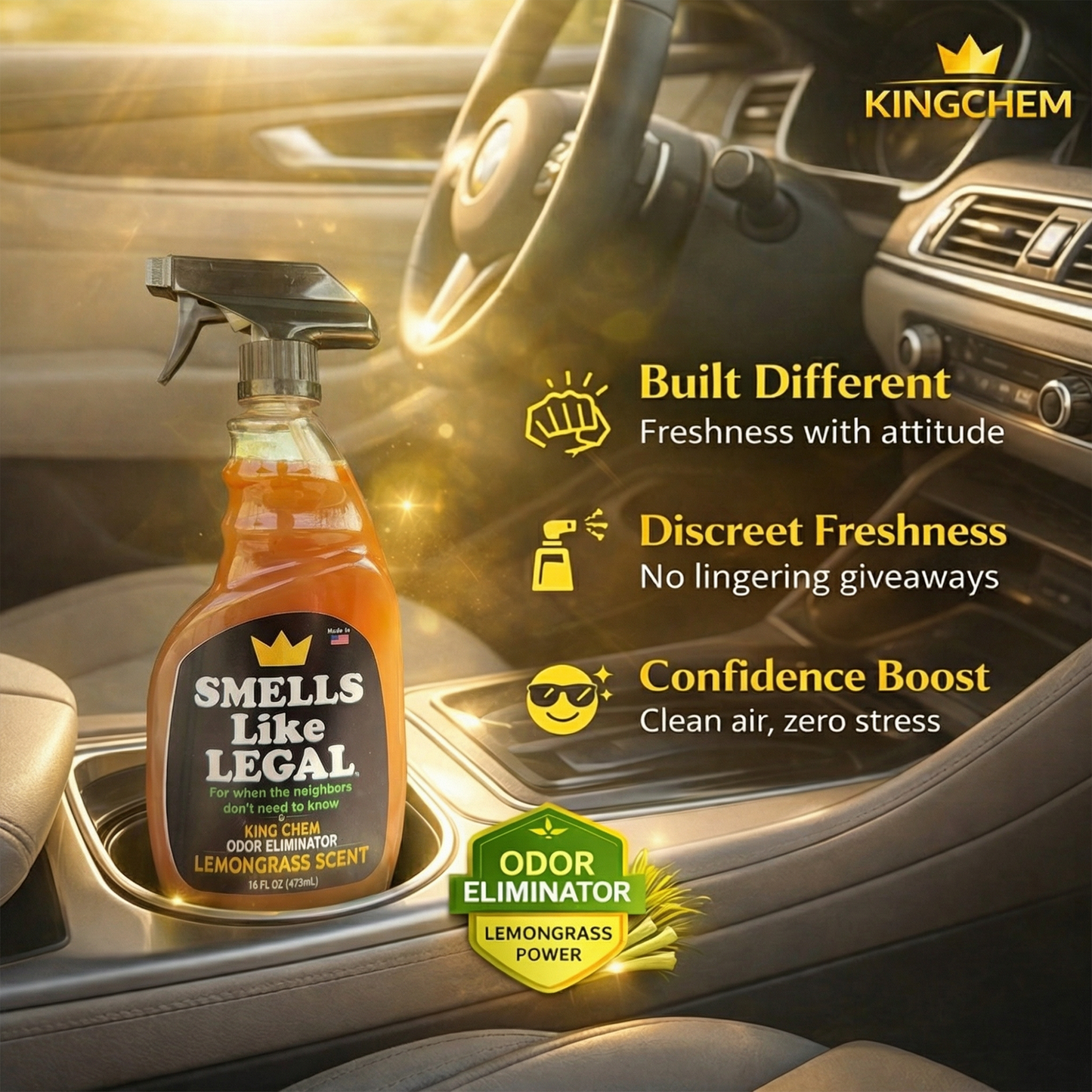 SMELLS LIKE LEGAL™  LEMONGRASS SCENT 16oz Spray Bottle