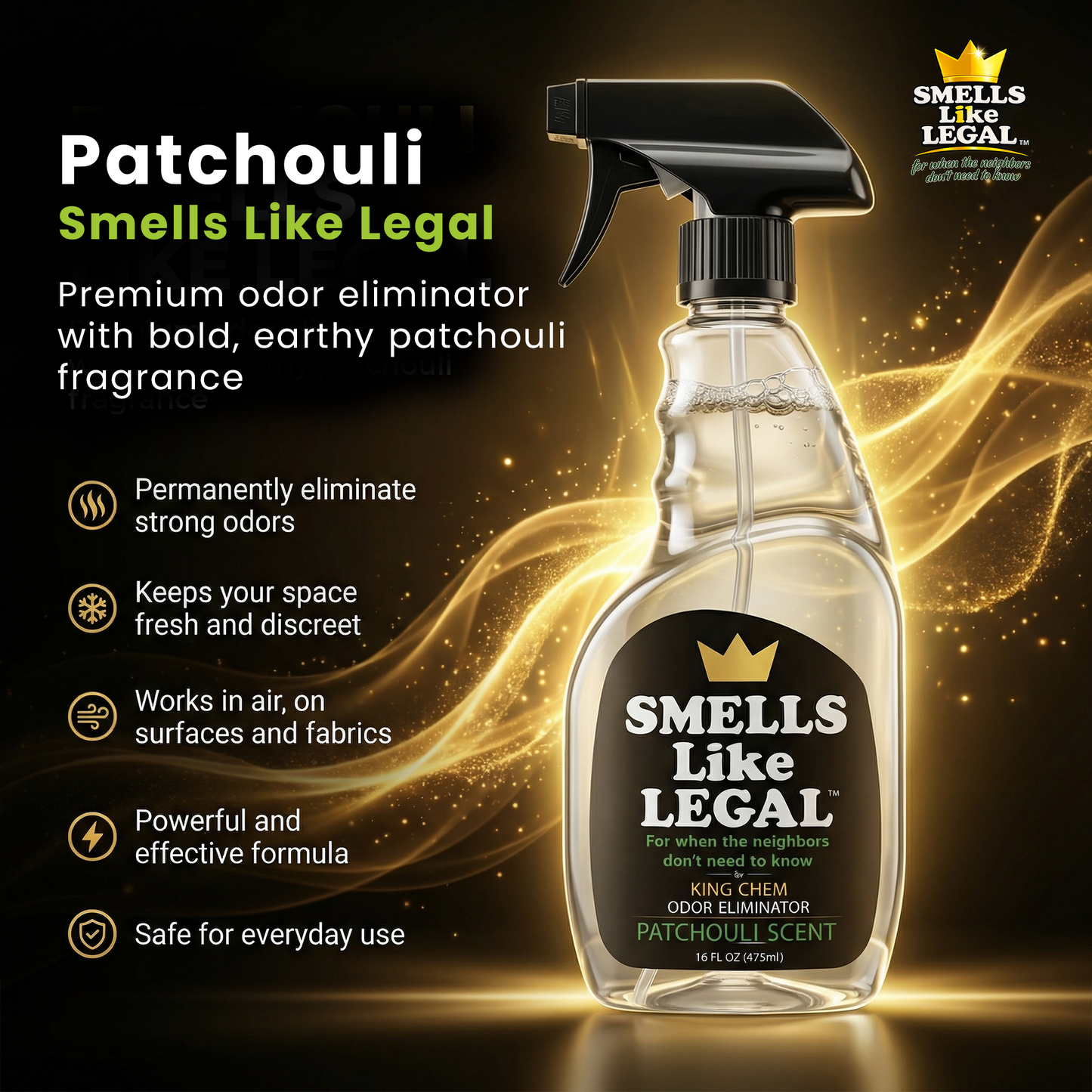SMELLS LIKE LEGAL™  PATCHOULI SCENT 16oz Spray bottle