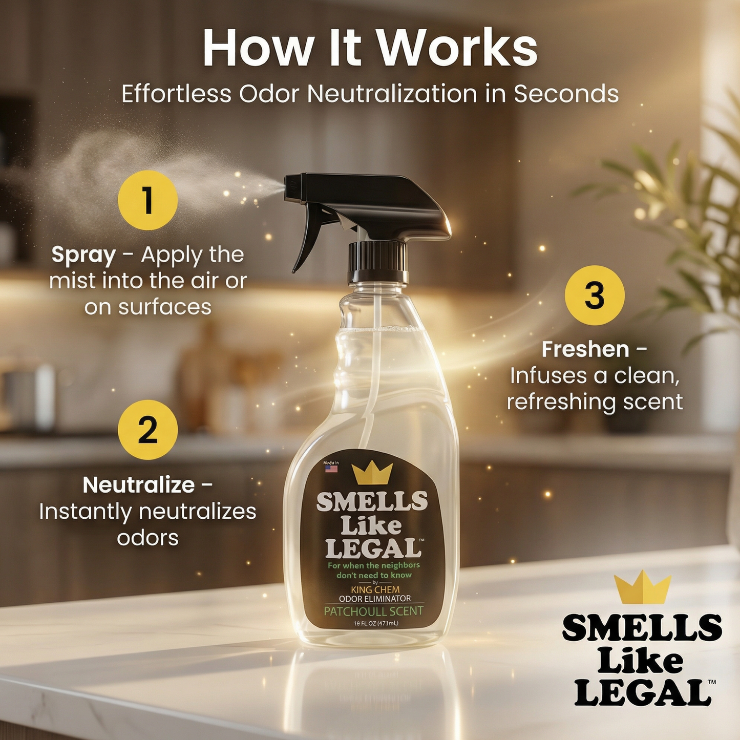SMELLS LIKE LEGAL™  PATCHOULI SCENT 16oz Spray bottle