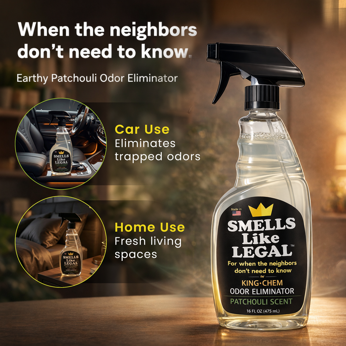 SMELLS LIKE LEGAL™  PATCHOULI SCENT 16oz Spray bottle