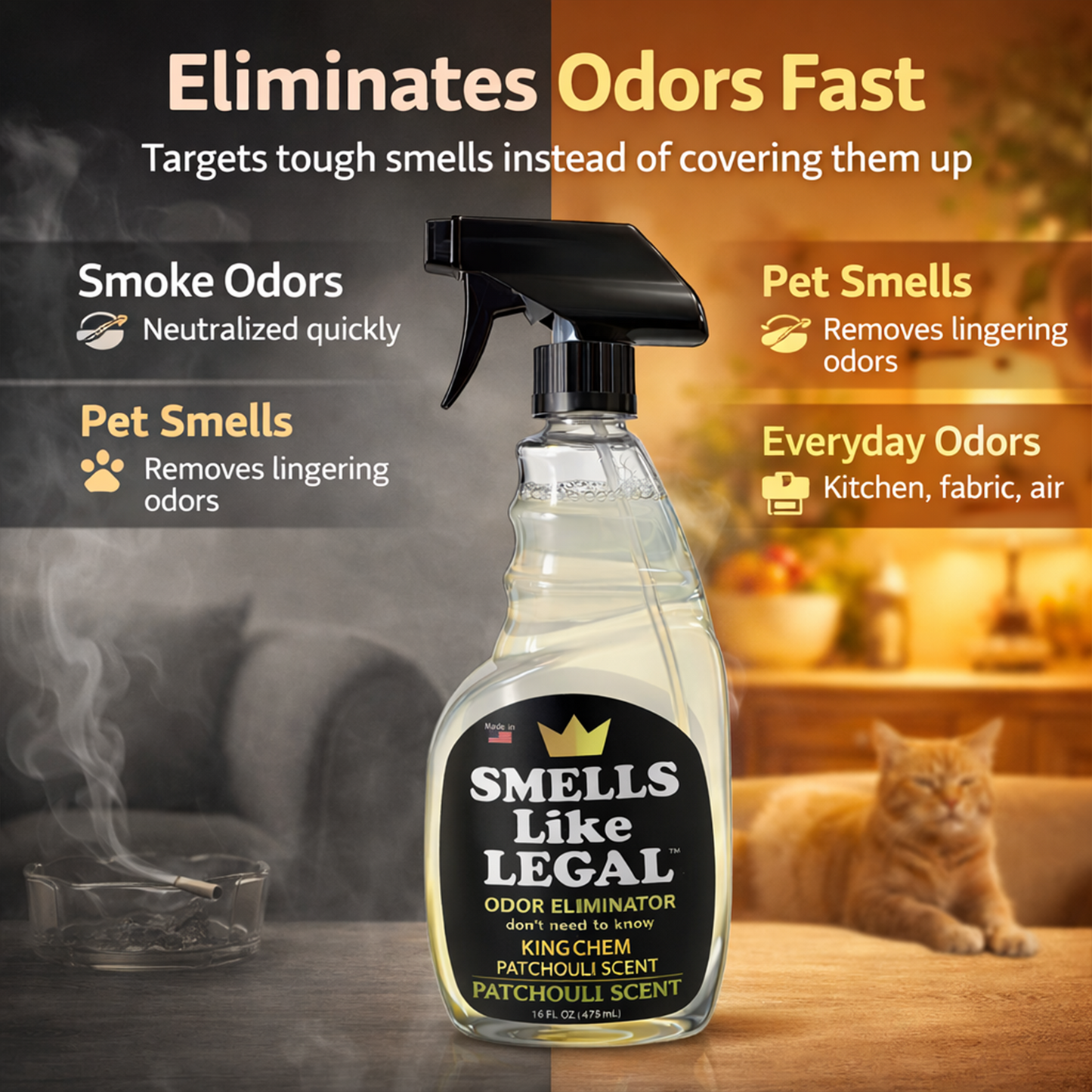 SMELLS LIKE LEGAL™  PATCHOULI SCENT 16oz Spray bottle